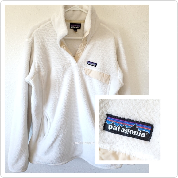 Patagonia Tops - Patagonia Pearl White Rare Snap T Pullover Fleece